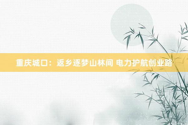 重庆城口：返乡逐梦山林间 电力护航创业路