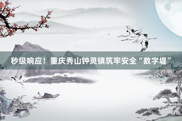 秒级响应！重庆秀山钟灵镇筑牢安全“数字堤”