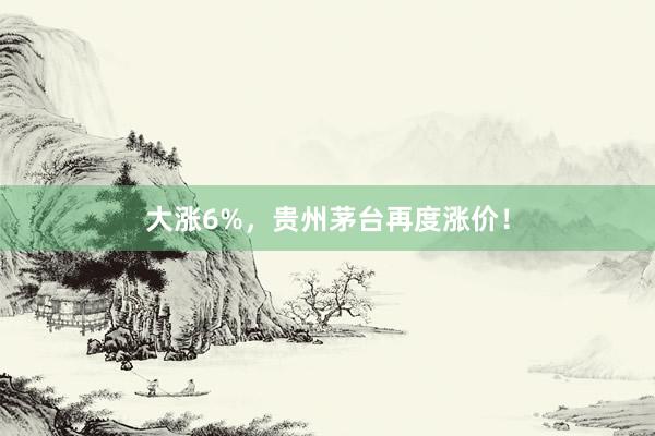 大涨6%，贵州茅台再度涨价！