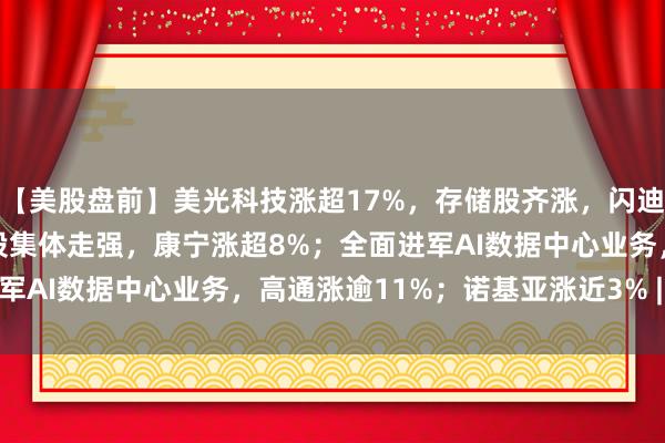 【美股盘前】美光科技涨超17%，存储股齐涨，闪迪涨超12%；光通信概念股集体走强，康宁涨超8%；全面进军AI数据中心业务，高通涨逾11%；诺基亚涨近3% | 每经网