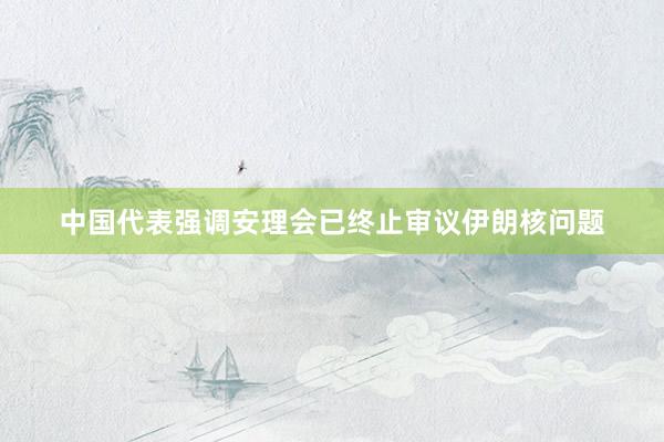 中国代表强调安理会已终止审议伊朗核问题