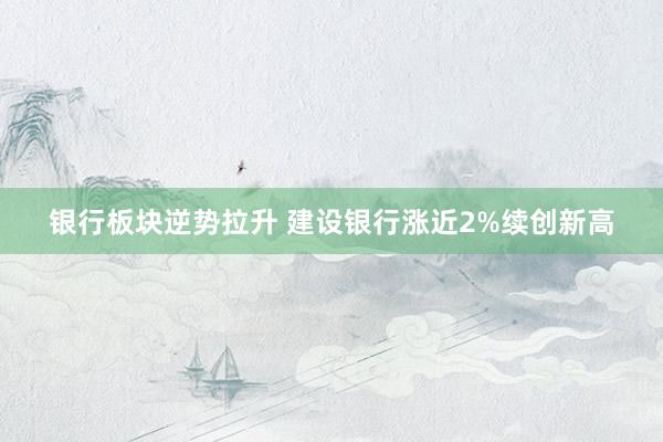 银行板块逆势拉升 建设银行涨近2%续创新高