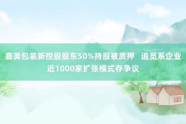 嘉美包装新控股股东50%持股被质押   追觅系企业近1000家扩张模式存争议