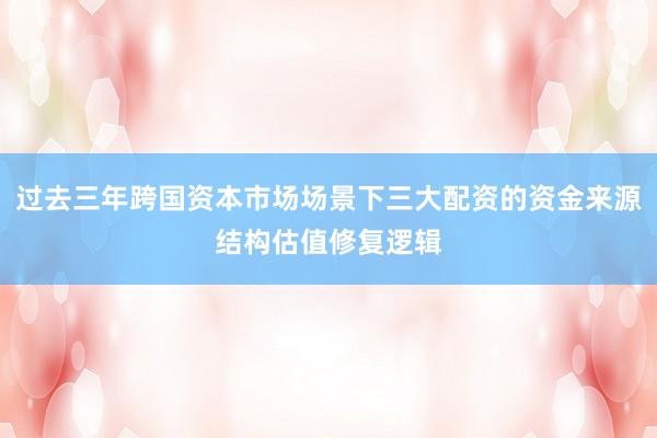 过去三年跨国资本市场场景下三大配资的资金来源结构估值修复逻辑