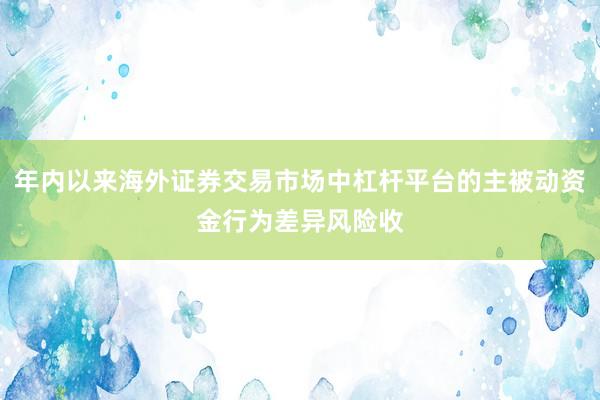 年内以来海外证券交易市场中杠杆平台的主被动资金行为差异风险收