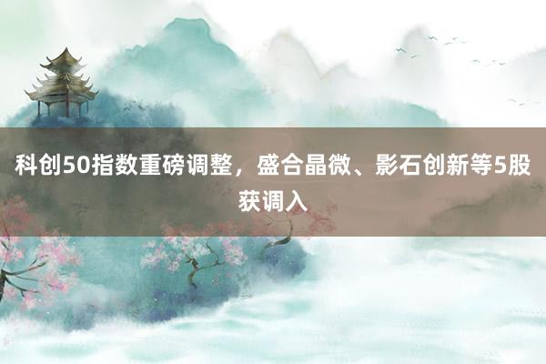 科创50指数重磅调整，盛合晶微、影石创新等5股获调入