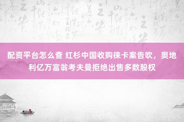 配资平台怎么查 红杉中国收购徕卡案告吹，奥地利亿万富翁考夫曼拒绝出售多数股权