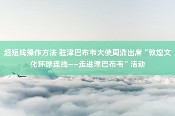 超短线操作方法 驻津巴布韦大使周鼎出席“敦煌文化环球连线——走进津巴布韦”活动