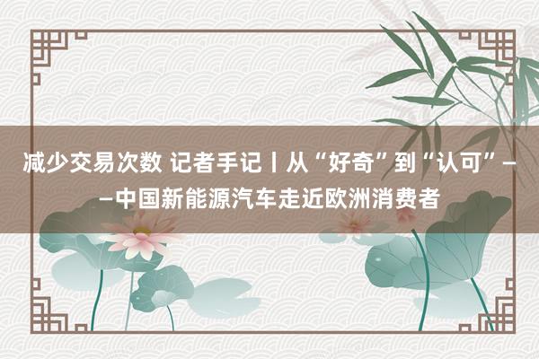 减少交易次数 记者手记丨从“好奇”到“认可”——中国新能源汽车走近欧洲消费者